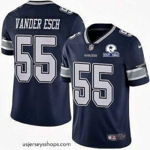 Magnificent Nike Cowboys 55 Leighton Vander Esch Navy Blue Team Color Stitched With Established In 1960 Patch NFL Vapor Untouchable Limited Jersey
