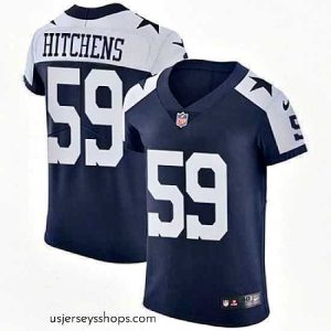 Exquisite Nike Cowboys #59 Anthony Hitchens Navy Blue Thanksgiving Mens Stitched NFL Vapor Untouchable Throwback Elite Jersey