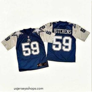 Exquisite Nike Cowboys #59 Anthony Hitchens Navy BlueWhite Throwback Mens Stitched NFL Elite Jersey