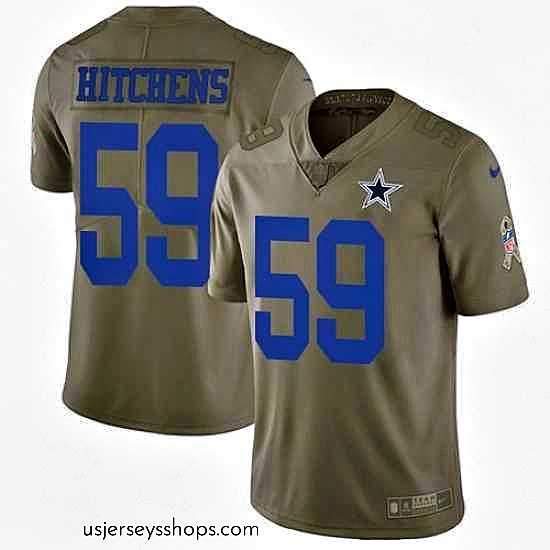 Alluring Nike Cowboys #59 Anthony Hitchens Olive Mens Stitched NFL Limited 2017 Salute To Service Jersey