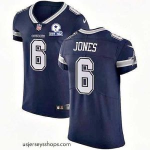 Stunning Nike Cowboys 6 Chris Jones Navy Blue Team Color Stitched With Established In 1960 Patch NFL Vapor Untouchable Elite Jersey