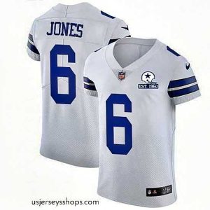 Exquisite Nike Cowboys 6 Chris Jones White Stitched With Established In 1960 Patch NFL New Elite Jersey