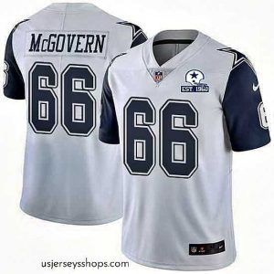 Stunning Nike Cowboys 66 Connor McGovern White Stitched With Established In 1960 Patch NFL Limited Rush Jersey