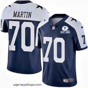 Sensational Nike Cowboys 70 Zack Martin Navy Blue Thanksgiving Stitched With Established In 1960 Patch NFL Vapor Untouchable Limited Throwback Jersey