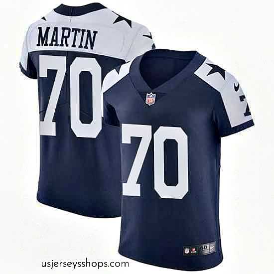 Alluring Nike Cowboys #70 Zack Martin Navy Blue Thanksgiving Mens Stitched NFL Vapor Untouchable Throwback Elite Jersey