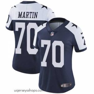 Captivating Nike Cowboys #70 Zack Martin Navy Blue Thanksgiving Womens Stitched NFL Vapor Untouchable Limited Throwback Jersey