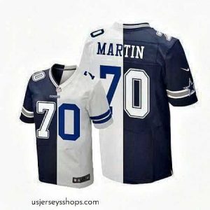 Captivating Nike Cowboys #70 Zack Martin Navy Blue White Mens Stitched NFL Elite Split Jersey