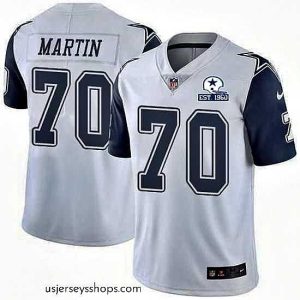 Magnificent Nike Cowboys 70 Zack Martin White Stitched With Established In 1960 Patch NFL Limited Rush Jersey