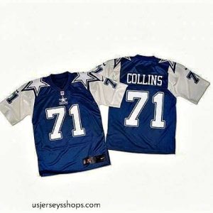 Exquisite Nike Cowboys #71 La 27el Collins Navy BlueWhite Throwback Mens Stitched NFL Elite Jersey