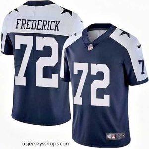 Captivating Nike Cowboys #72 Travis Frederick Navy Blue Thanksgiving Mens Stitched NFL Vapor Untouchable Limited Throwback Jersey