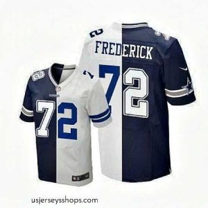 Captivating Nike Cowboys #72 Travis Frederick Navy Blue White Mens Stitched NFL Elite Split Jersey