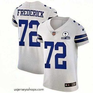 Captivating Nike Cowboys 72 Travis Frederick White Stitched With Established In 1960 Patch NFL New Elite Jersey