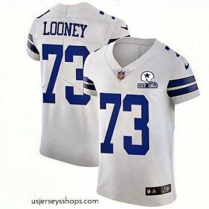 Alluring Nike Cowboys 73 Joe Looney White Stitched With Established In 1960 Patch NFL New Elite Jersey