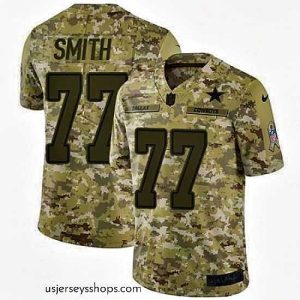 Stunning Nike Cowboys #77 Tyron Smith Camo Mens Stitched NFL Limited 2018 Salute To Service Jersey