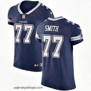 Alluring Nike Cowboys #77 Tyron Smith Navy Blue Team Color Mens Stitched NFL Vapor Untouchable Elite Jersey