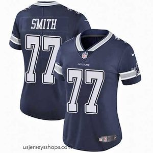 Breathtaking Nike Cowboys #77 Tyron Smith Navy Blue Team Color Womens Stitched NFL Vapor Untouchable Limited Jersey