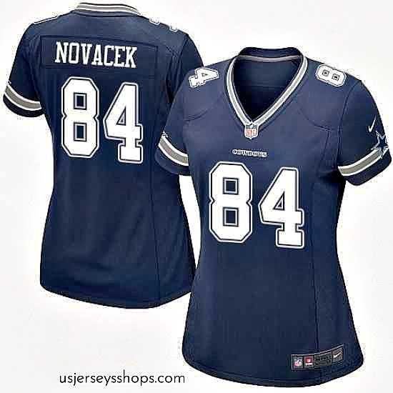 Sensational Nike Cowboys #84 Jay Novacek Navy Blue Womens Team Color NFL Game Jersey