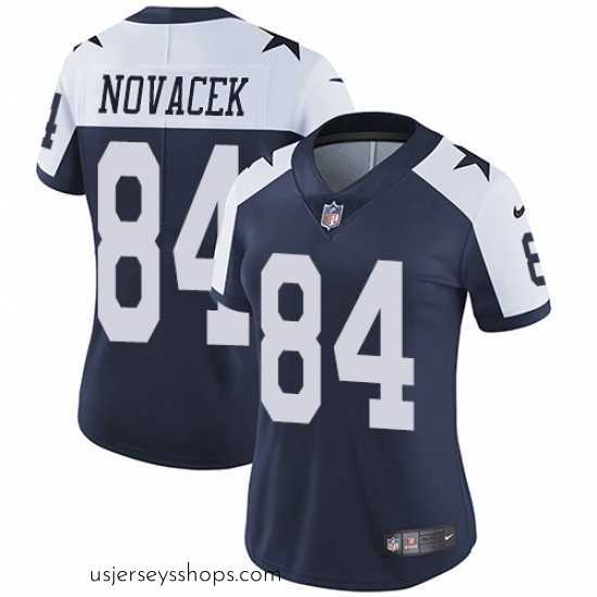 Stellar Nike Cowboys #84 Jay Novacek Navy Blue Womens Throwback Alternate Vapor Untouchable Limited Player NFL Jersey