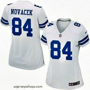 Captivating Nike Cowboys #84 Jay Novacek White Womens NFL Game Jersey