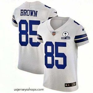 Magnificent Nike Cowboys 85 Noah Brown White Stitched With Established In 1960 Patch NFL New Elite Jersey