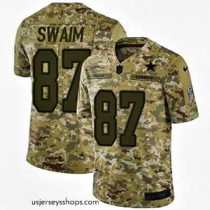 Magnificent Nike Cowboys #87 Geoff Swaim Camo Stitched NFL Limited 2018 Salute To Service Jersey