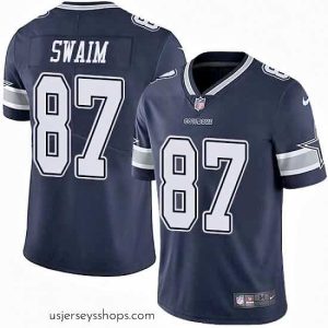 Magnificent Nike Cowboys #87 Geoff Swaim Navy Blue Team Color Stitched NFL Vapor Untouchable Limited Jersey