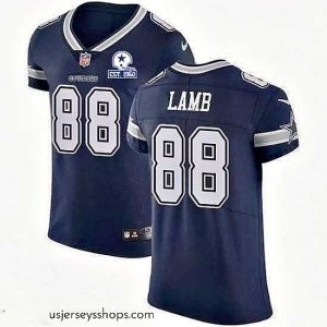 Magnificent Nike Cowboys 88 CeeDee Lamb Navy Blue Team Color Stitched With Established In 1960 Patch NFL Vapor Untouchable Elite Jersey