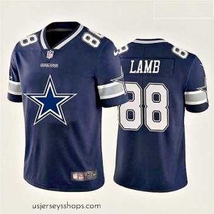 Stellar Nike Cowboys 88 Ceedee Lamb Navy Team Big Logo Vapor Untouchable Limited Jersey