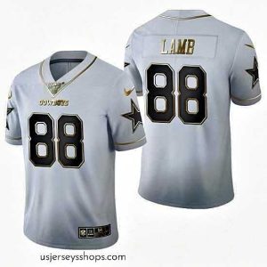 Alluring Nike Cowboys 88 Ceedee Lamb White Gold 100th Season Vapor Untouchable Limited Jersey