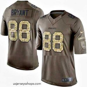 Stellar Nike Cowboys #88 Dez Bryant Green Color Stitched NFL Limited Salute to Service Jersey