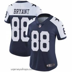 Breathtaking Nike Cowboys #88 Dez Bryant Navy Blue Thanksgiving Womens Stitched NFL Vapor Untouchable Limited Throwback Jersey