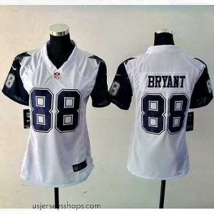 Breathtaking Nike Cowboys #88 Dez Bryant White Womens Stitched NFL Elite Rush Jersey