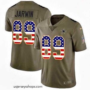 Alluring Nike Cowboys 89 Blake Jarwin Olive USA Flag Stitched NFL Limited 2017 Salute To Service Jersey