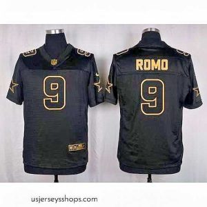 Captivating Nike Cowboys #9 Tony Romo Black Mens Stitched NFL Elite Pro Line Gold Collection Jersey