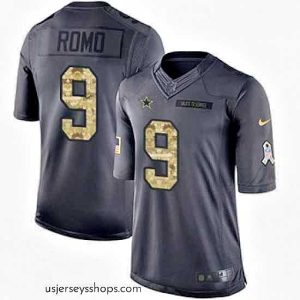 Breathtaking Nike Cowboys #9 Tony Romo Black Mens Stitched NFL Limited 2016 Salute To Service Jersey