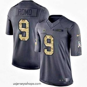 Alluring Nike Cowboys #9 Tony Romo Black Stitched NFL Limited 2016 Salute to Service Jersey