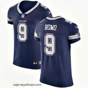 Stunning Nike Cowboys #9 Tony Romo Navy Blue Team Color Mens Stitched NFL Vapor Untouchable Elite Jersey