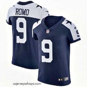 Sensational Nike Cowboys #9 Tony Romo Navy Blue Thanksgiving Mens Stitched NFL Vapor Untouchable Throwback Elite Jersey