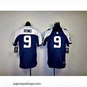 Stellar Nike Cowboys #9 Tony Romo Navy Blue Thanksgiving Throwback Stitched NFL Elite Jersey