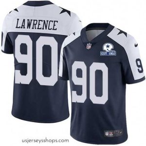 Magnificent Nike Cowboys 90 DeMarcus Lawrence Navy Blue Thanksgiving Stitched With Established In 1960 Patch NFL Vapor Untouchable Limited Throwback Jersey