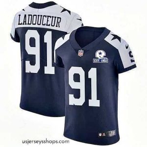 Stunning Nike Cowboys 91 L P  Ladouceur Navy Blue Thanksgiving Stitched With Established In 1960 Patch NFL Vapor Untouchable Throwback Elite Jersey