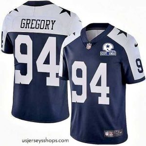 Captivating Nike Cowboys 94 Randy Gregory Navy Blue Thanksgiving Stitched With Established In 1960 Patch NFL Vapor Untouchable Limited Throwback Jersey