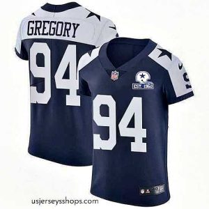Stunning Nike Cowboys 94 Randy Gregory Navy Blue Thanksgiving Stitched With Established In 1960 Patch NFL Vapor Untouchable Throwback Elite Jersey