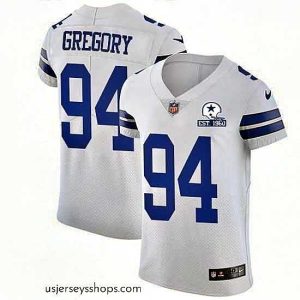 Glamorous Nike Cowboys 94 Randy Gregory White Stitched With Established In 1960 Patch NFL New Elite Jersey
