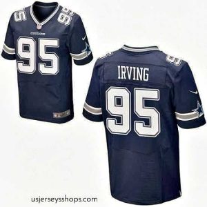 Magnificent Nike Cowboys #95 David Irving Home Navy Mens Stitched Elite Jersey