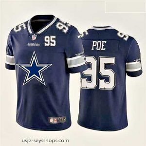 Exquisite Nike Cowboys 95 Dontari Poe Navy Team Big Logo Number Vapor Untouchable Limited Jersey