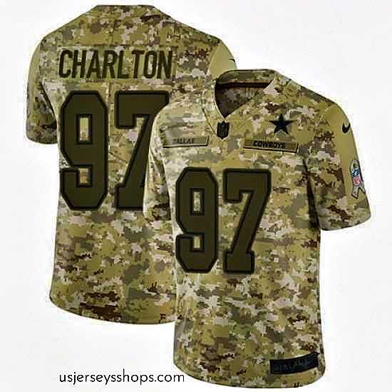 Breathtaking Nike Cowboys #97 Taco Charlton Camo Mens Stitched NFL Limited 2018 Salute To Service Jersey