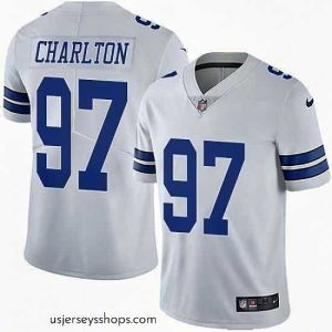 Exquisite Nike Cowboys #97 Taco Charlton White Mens Stitched NFL Vapor Untouchable Limited Jersey