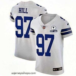 Stellar Nike Cowboys 97 Trysten Hill White Stitched With Established In 1960 Patch NFL New Elite Jersey
