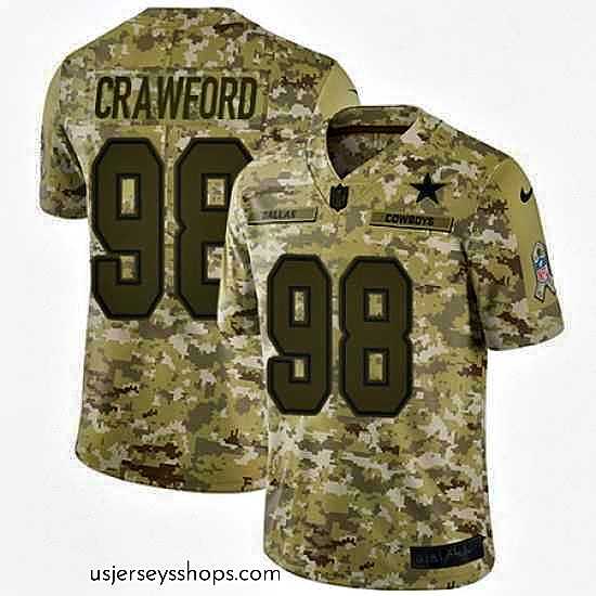 Alluring Nike Cowboys #98 Tyrone Crawford Camo Mens Stitched NFL Limited 2018 Salute To Service Jersey